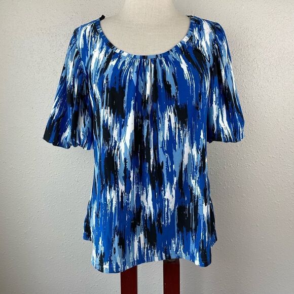 Passports Half Sleeve Blouse Top Size M EUC - Picture 1 of 7